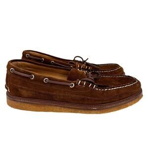 J Crew Mens Size 10.5 Loafers Brown Leather Camden Slip On English Suede